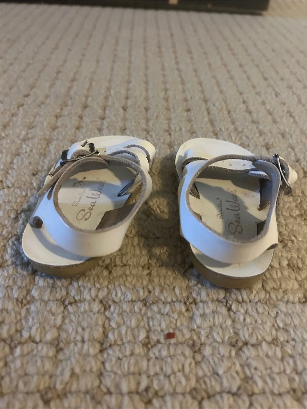 Sun Sans Sea Wee Toddlers' White Double-Buckle Leather Sandals